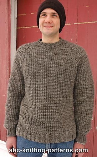 Knitting Patterns Galore - Men’s Raglan Woodsman Sweater