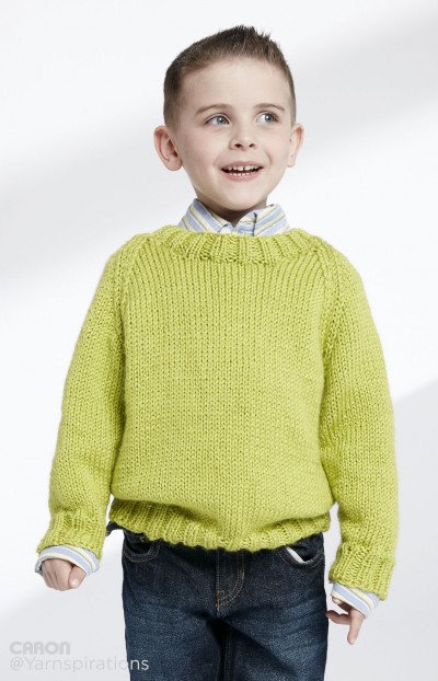 Caron Adult Knit V-Neck Pullover
