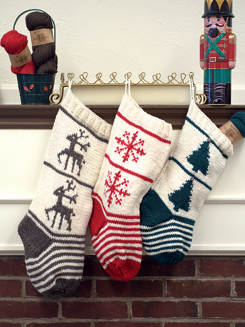 Knitting Patterns Galore - Christmas Stocking Trio