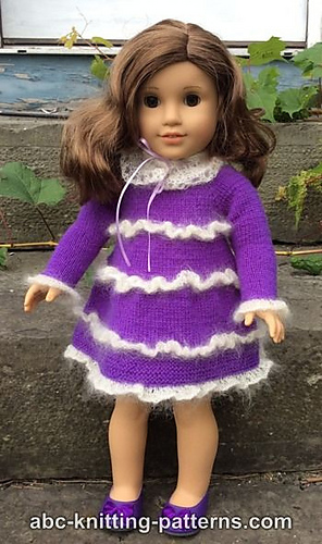 Knitting Patterns Galore - American Girl Doll Mohair Glamour Dress