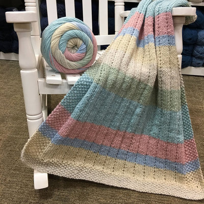 Knitting Patterns Galore - Vertical Lines Baby Blanket