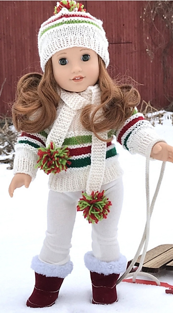 ABC Knitting Patterns - American Girl Doll Vintage Double-Breasted Jacket