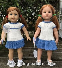 Knitting Patterns Galore - Tennis Dresses for 18-inch Dolls
