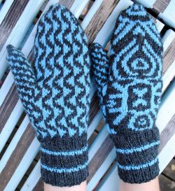knitting new mittens and gloves