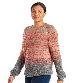 V Neck Sweater, Women's Knitting Pattern