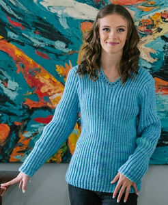 Free Knitting Pattern for V Neck Pullover - Long-sleeved sweater is rated  easy by th…