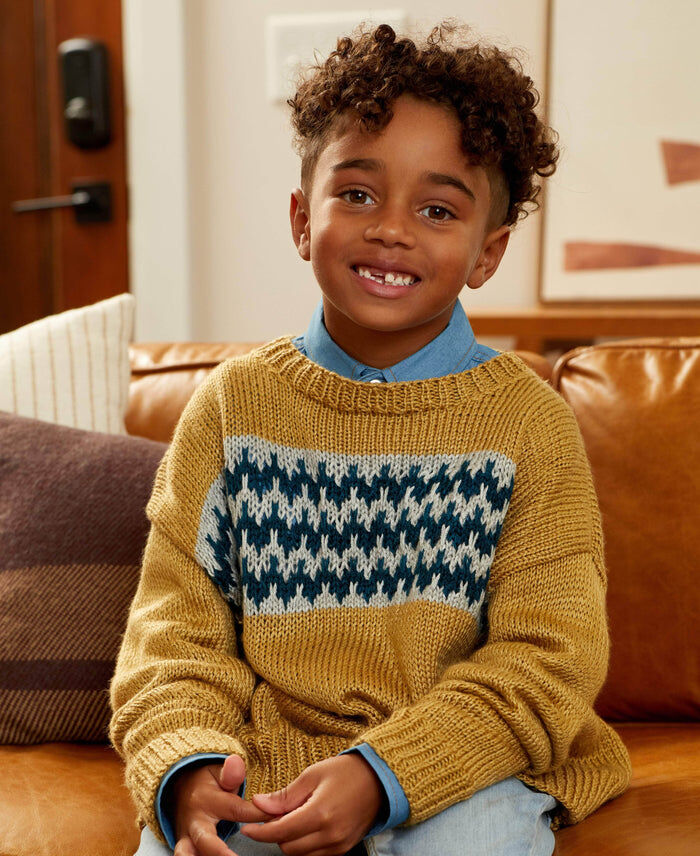Knitting Patterns Galore - Kids Chevron Pullover