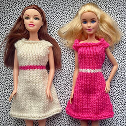 Barbie Doll Dress for Straight Needles