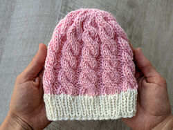 Newborn Baby Cable Beanie