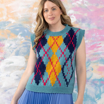 Carfrae Knit Argyle Vest