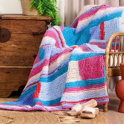 Patchwork Shifting Stripes Garter Blanket