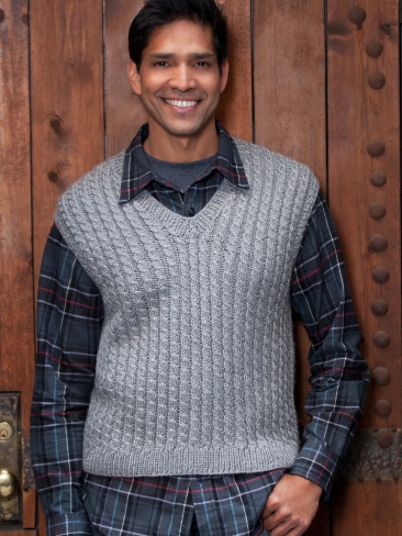 Knitting Patterns Galore - Dad's Cabled Vest