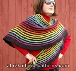 Knitting Patterns Galore - Rainbow Striped Shawl