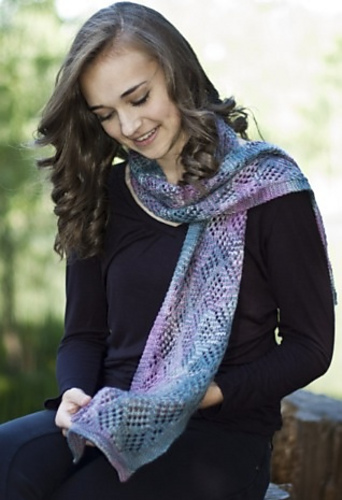 Knitting Patterns Galore - Checkerboard Mesh Scarf