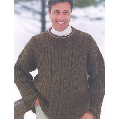 Knitting Patterns Galore - Ribs & Cables Pullover for Men